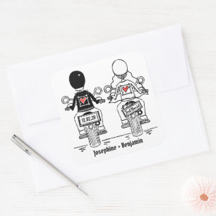 Autocollants de mariage pour motocyclette personna