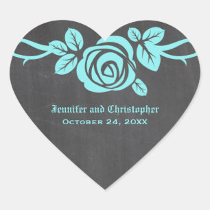 Autocollants de mariage pour Rose Aqua