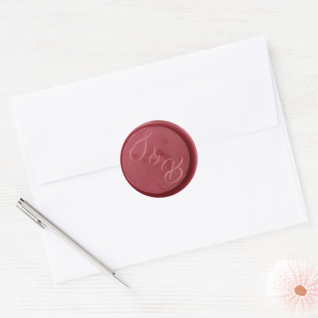 Autocollants de mariage pour sceau de cire Monogra (Enveloppe)