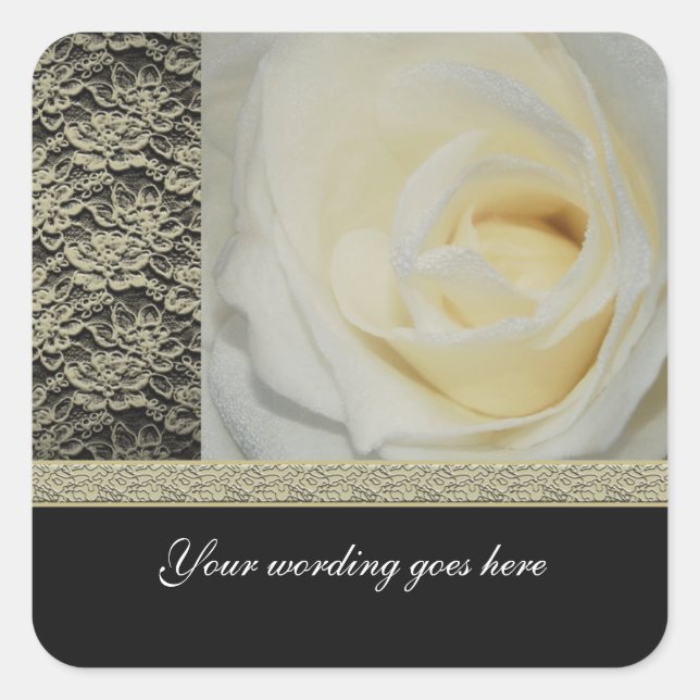 Autocollants de mariage - roses blanches personnal (Devant)