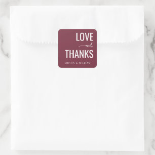Autocollants de mariage typographiques bordeaux ch