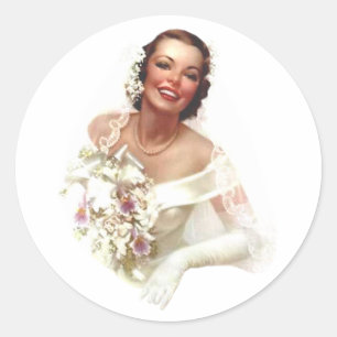 Autocollants de mariée rétro