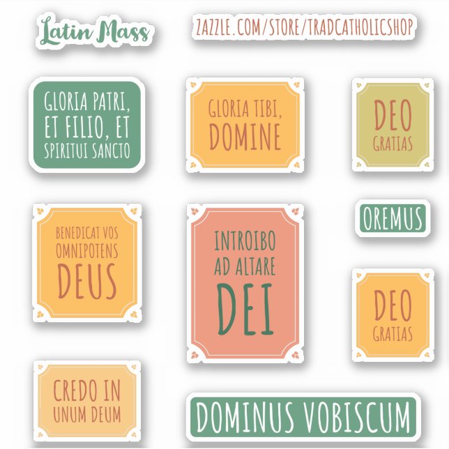 Autocollants de masse latins traditionnel catholiq (Devant)