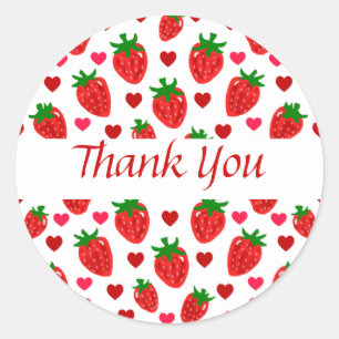 Autocollants de Merci de fraise
