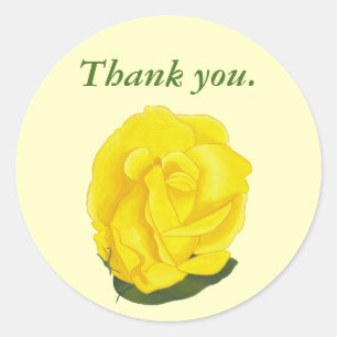 Autocollants de Merci de pleine floraison de rose