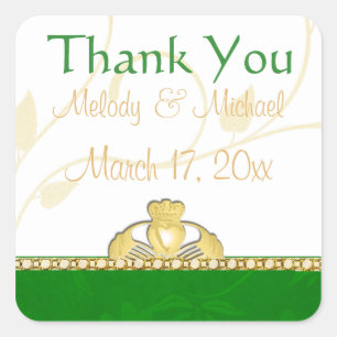 Autocollants de Merci Mariage de Claddagh irlandai