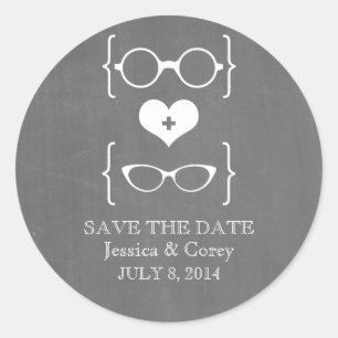 Autocollants de mise en garde "Geeky Glasses Chalk