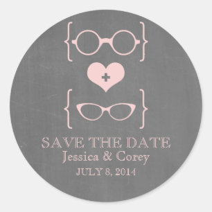 Autocollants de mise en garde "Geeky Glasses Chalk