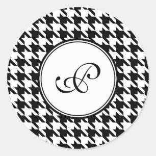 Autocollants de monogramme de pied-de-poule