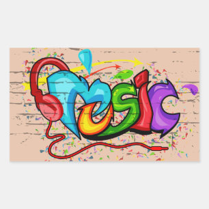 Autocollants de musique d'art de rue de graffiti