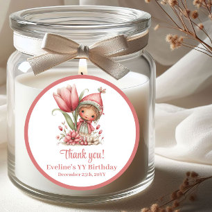 Autocollants de naissance de fille aux fleurs de f
