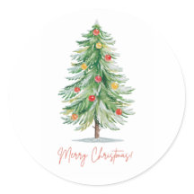 Autocollants de Noël à l'aquarelle classique