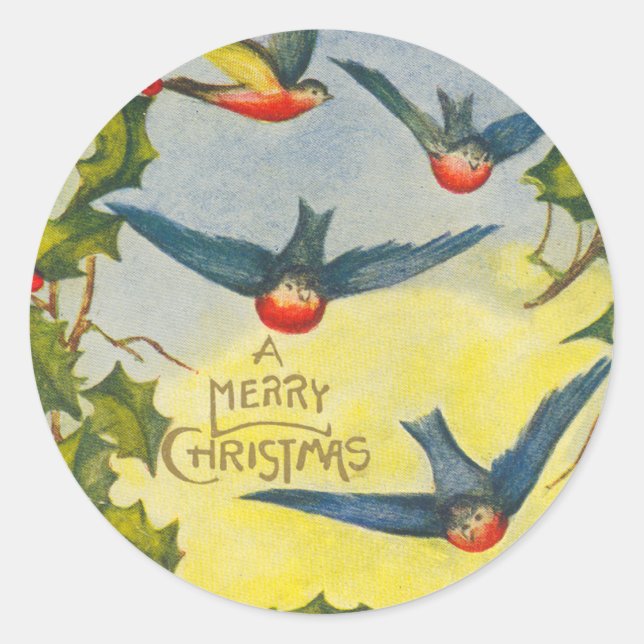 Autocollants de Noël aux oiseaux de Victoria (Devant)