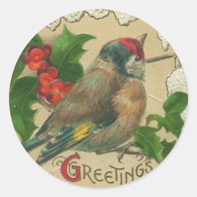 Autocollants de Noël aux oiseaux de Victoria (Devant)