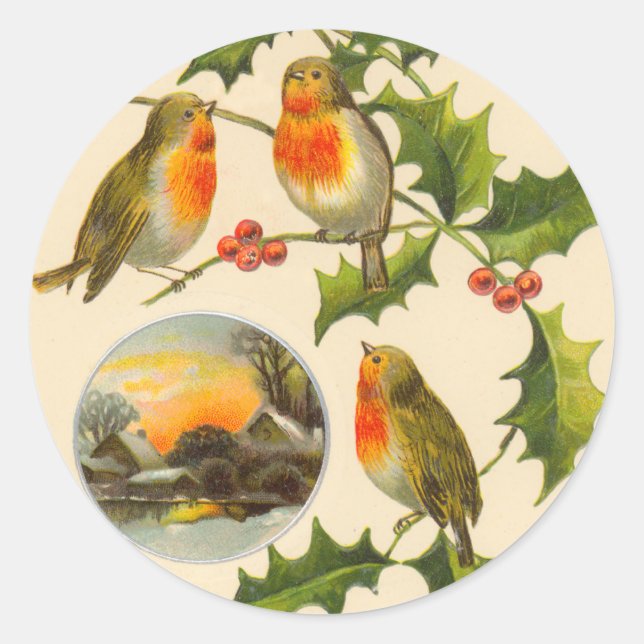 Autocollants de Noël aux oiseaux de Victoria (Devant)