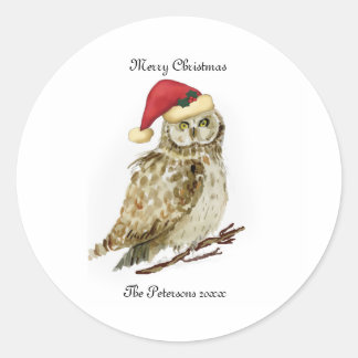 Autocollants de Noël de hibou personnalisés