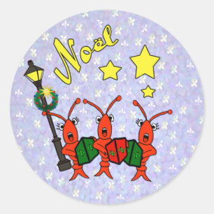 Autocollants de Noel d'écrevisses de Caroling