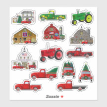Autocollants de Noël pour tracteur rouge pour l'ag