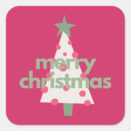 Autocollants de Noël roses minimalistes modernes j