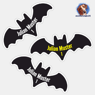 Autocollants de nom Chauve-souris 9 contours -