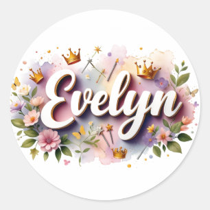 Autocollants de nom de princesse personnalisés flo