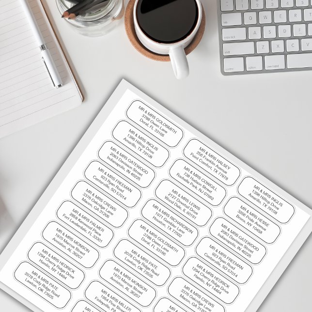 Autocollants de nom et d'adresse de destinataire é (Créateur téléchargé)