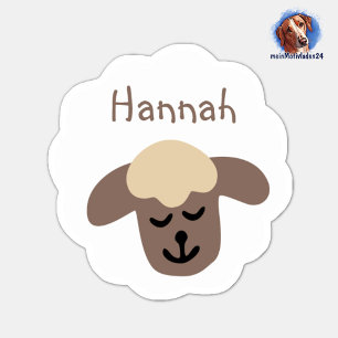 Autocollants de nom Petit mouton - blanc marron
