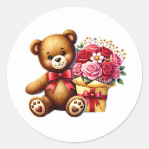 Autocollants de nounours de la Saint-Valentin