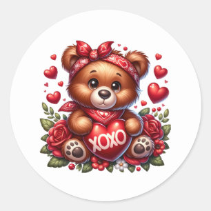 Autocollants de nounours de la Saint-Valentin