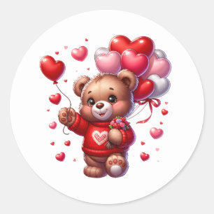 Autocollants de nounours de la Saint-Valentin