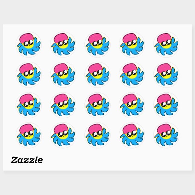 Autocollants de pieuvre fiers de Pan Kawaii (Feuille)