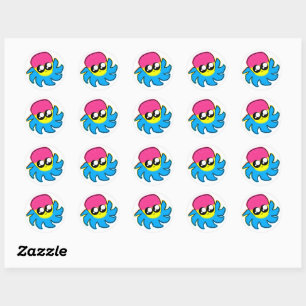 Autocollants de pieuvre fiers de Pan Kawaii