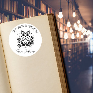 Autocollants de plaque de livre de chouette – “Ce 