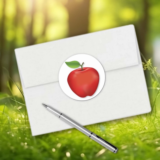 Autocollants de pomme délicieuse rouge savoureux (Tasty Red Delicious Apple Stickers. It’s Apple Time! An original drawing from my garden.)