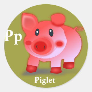 Autocollants de porcelet de la lettre P