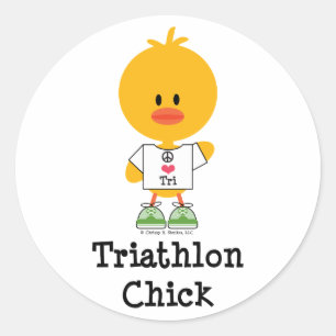 Autocollants de poussin de triathlon