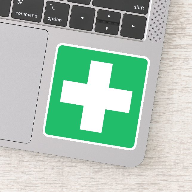 Autocollants de premiers soins, croix blanche sur  (Détail)