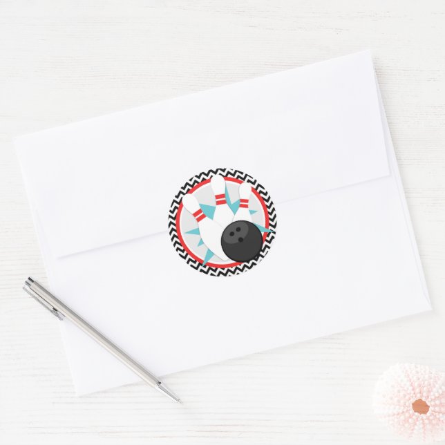 Autocollants de quilles Chevron Rétro (Enveloppe)