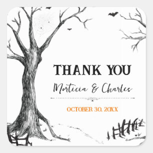 Autocollants de remerciement d'arbre d'Halloween d
