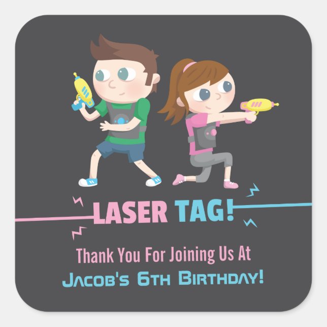 Autocollants de remerciement pour jeu de Laser Tag (Devant)