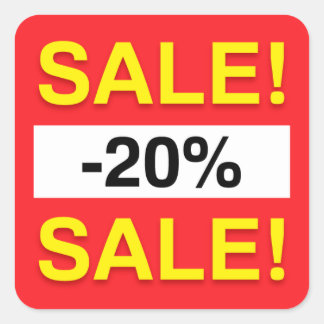 autocollants de remise de vente de 20 pour cent