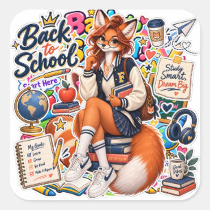 Autocollants de rentrée scolaire Fox Student Study