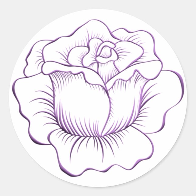 Autocollants de rose violet et enveloppe scellée (Devant)