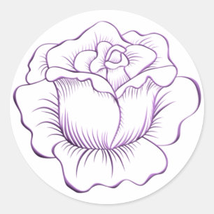 Autocollants de rose violet et enveloppe scellée
