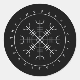 Autocollants de runes Aegishjalmr (ronds)
