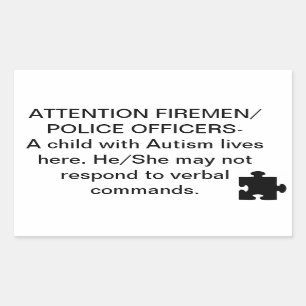 Autocollants de sécurité du feu/secours d'autism
