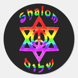 Autocollants de Shalom d'arc-en-ciel