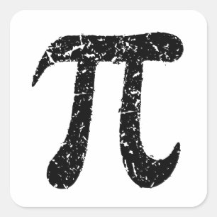 Autocollants de symbole de pi, noir geeky affligé