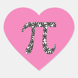 Autocollants de symbole Pi floral rose Cadeau de j