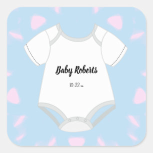 Autocollants de tenue de bébé avec nom de bébé Dat